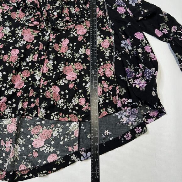 FREE PEOPLE Loretta Floral Printed Tunic Blouse with Frill Size Small Oversized - Picture 5 of 7